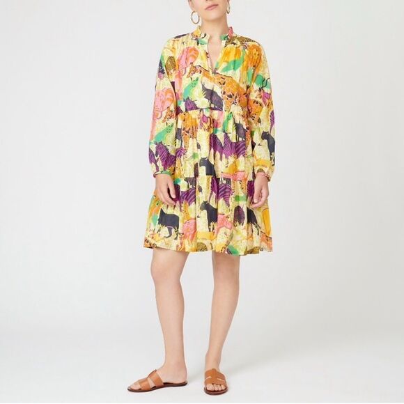 J Crew Tiered Popover Dress in Ratti
Safari Print - Picture 3 of 15